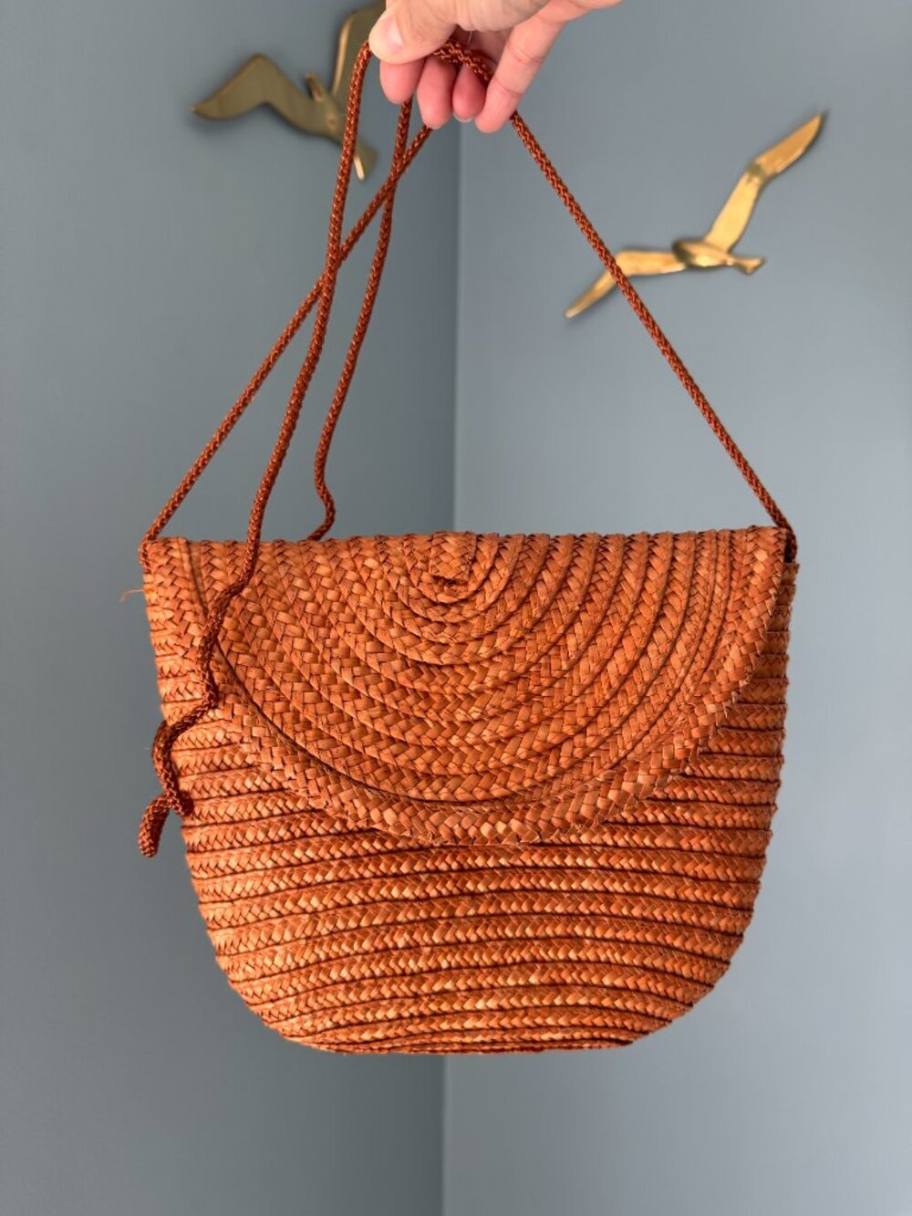 Vintage Straw Crossbody Shoulder Bag